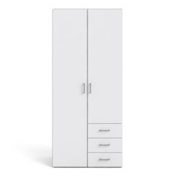 Furniture To Go Space Wardrobe 2 Doors 3 Drawers 1750 in White - thumbnail 2