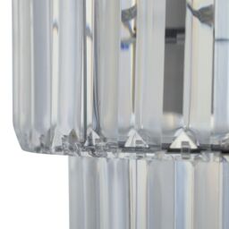 First Choice Lighting Clint - Clear Acrylic Crystal Two Tier Easy Fit Pendant Shade - thumbnail 5