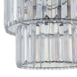 First Choice Lighting Clint - Clear Acrylic Crystal Two Tier Easy Fit Pendant Shade - thumbnail 3