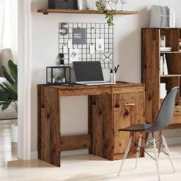 Berkfield Home Desk Old Wood 100x50x76 cm Engineered Wood in Brown - Size: 100 x 50 x 76 cm - thumbnail 4