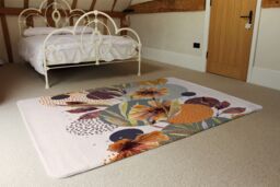 Benjamin Tate Design Orange Geometric With Flowers Rug in Natural - Size: Large - thumbnail 3