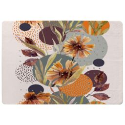 Benjamin Tate Design Orange Geometric With Flowers Rug in Natural - Size: Large - thumbnail 1