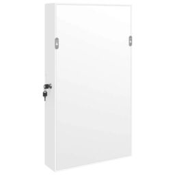Berkfield Home Mirror Jewellery Cabinet with LED Lights Wall Mounted White - thumbnail 6