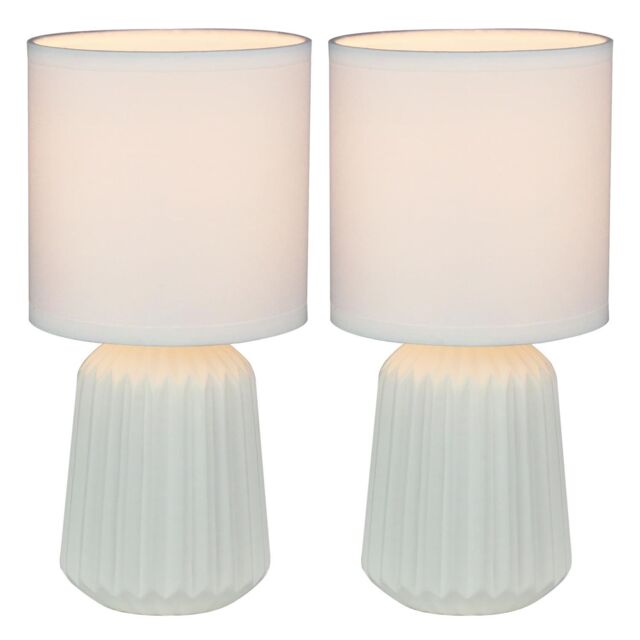 First Choice Lighting Set of 2 Fox - White Ceramic Lamps - image 1