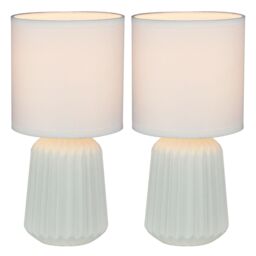 First Choice Lighting Set of 2 Fox - White Ceramic Lamps - thumbnail 1