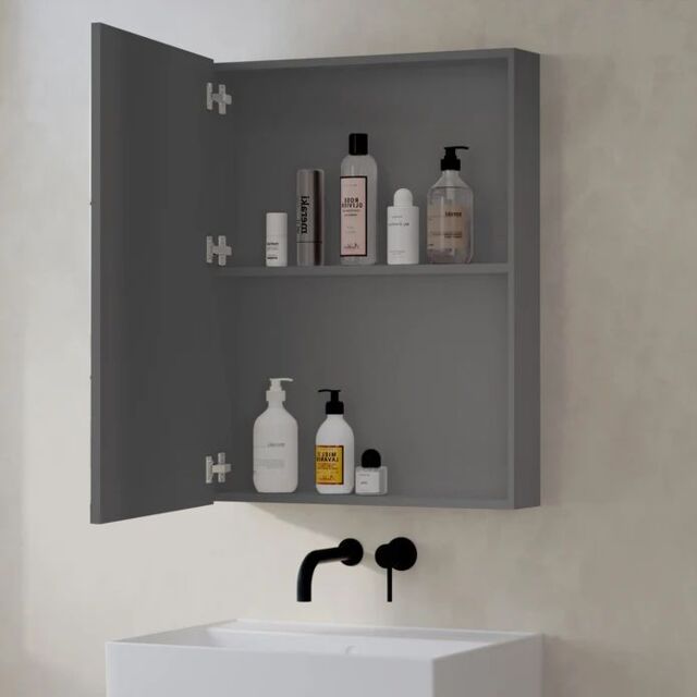 Banyetti Lavio 600mm x 800mm Mirror Cabinets - Grey - image 1