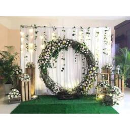 SPETLEK Large Wedding Party Stage Backdrop Drape 2M X 2M in White - thumbnail 3