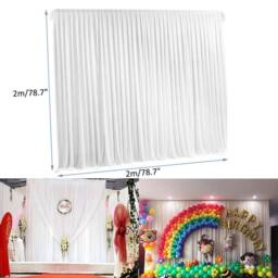 SPETLEK Large Wedding Party Stage Backdrop Drape 2M X 2M in White - thumbnail 2