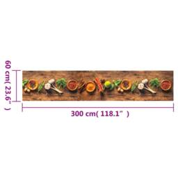 Berkfield Home Kitchen Rug Washable Spices 60x300 cm Velvet in Brown - thumbnail 5
