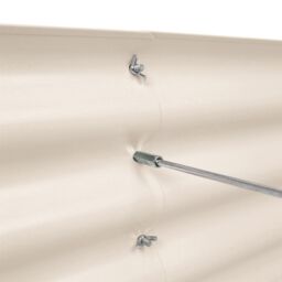 Harbour Housewares Raised Garden Beds - 2x Rounded Bottomless Galvanised Steel Planter 120 x 60 x 60cm in Ivory - Size: 120 x 60 x 60 cm - thumbnail 5