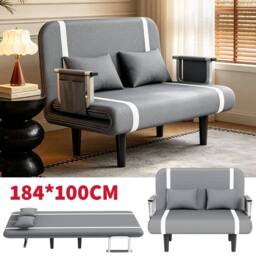 EONLION Double Fabric Sofa Bed Sleeper Couch Sofabed in Grey - thumbnail 5