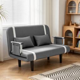 EONLION Double Fabric Sofa Bed Sleeper Couch Sofabed in Grey