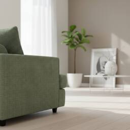 Abakus Direct Ferguson Chenille Corner Sofa with Deep Seats & Angular Arms in Light Green - thumbnail 8