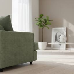 Abakus Direct Ferguson Chenille Corner Sofa with Deep Seats & Angular Arms in Light Green - thumbnail 7