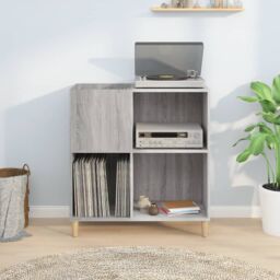 Berkfield Home Record Cabinet Grey Sonoma 84.5x38x89 cm Engineered Wood - thumbnail 3