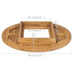 Berkfield Home Table Beer Crate Tabletop Teak 70 cm in Brown - thumbnail 7