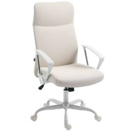 STILVORA Office Chair with High Back in Cream Linen - thumbnail 4