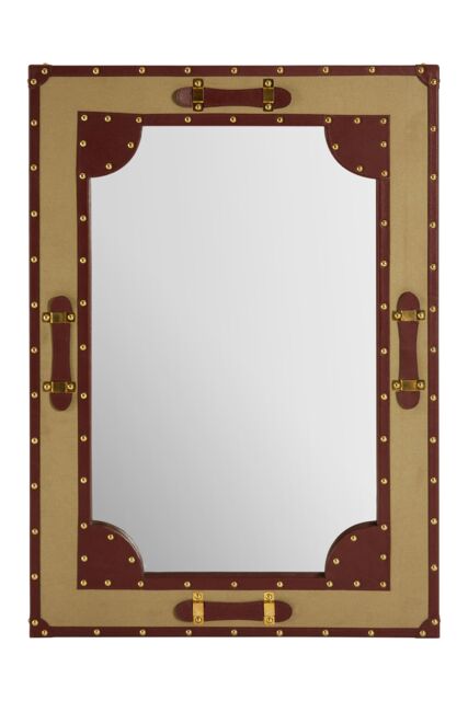 Orsina Columbus Canvas & Leather Trim Wall Mirror in Gold - image 1