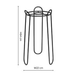 Ivyline Saluzzo Black Plant Stand H64cm D22cm - thumbnail 4