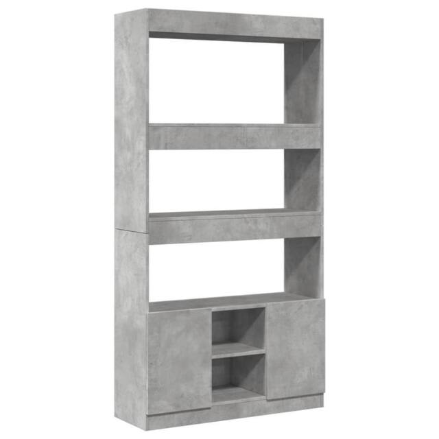 Berkfield Home Highboard¬†Concrete Grey 92x33x180 cm Engineered Wood - Size: 92 x 33 x 180 cm - image 1