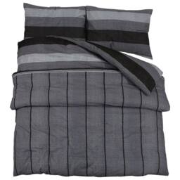 Berkfield Home Duvet Cover Set Dark Grey 155x220 cm Cotton