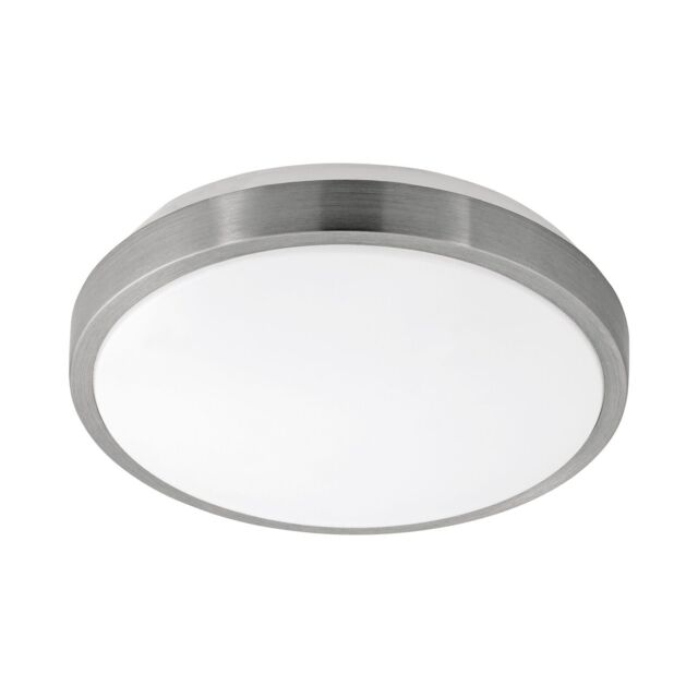 Loops Wall Flush Ceiling Light White Shade White Satined Nickel Plastic Bulb LED 18W in Metallics - image 1
