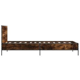 Berkfield Home Bed Frame without Mattress Smoked Oak 90x200 cm in Brown - thumbnail 5