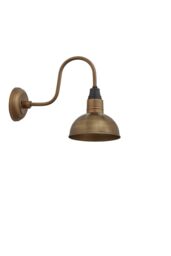 Industville Swan Neck Dome Wall Light, 8 Inch, Brass, Brass Holder in Bronze - thumbnail 2