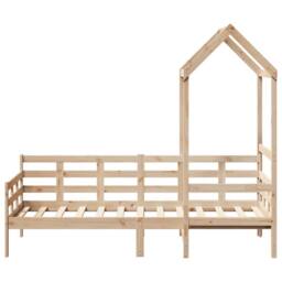 Berkfield Home Day Bed with Roof without Mattress 80x200 cm Solid Wood in Light Tan - thumbnail 4