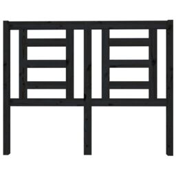 Berkfield Home Bed Headboard Black 126x4x100 cm Solid Wood Pine - Size: 126 x 4 x 100 cm - thumbnail 3
