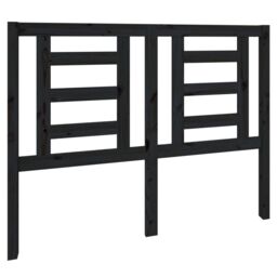 Berkfield Home Bed Headboard Black 126x4x100 cm Solid Wood Pine - Size: 126 x 4 x 100 cm - thumbnail 2