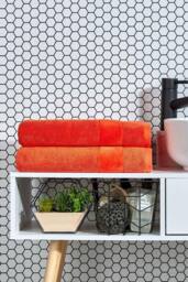 CHRISTY 'Prism' Bold Luxury 100% Turkish Cotton Towels in Orange - Size: Bath Sheet - thumbnail 4