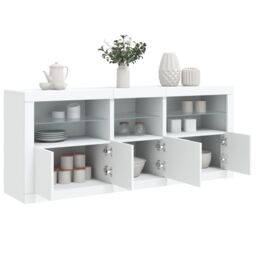 Berkfield Home Sideboard with LED Lights White 162x37x67 cm - Size: 162 x 37 x 67 cm - thumbnail 4
