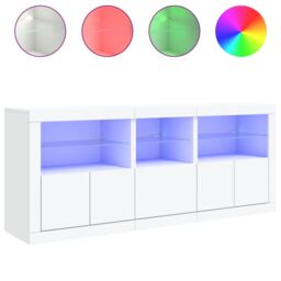 Berkfield Home Sideboard with LED Lights White 162x37x67 cm - Size: 162 x 37 x 67 cm - thumbnail 2