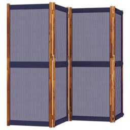 Berkfield Home 4-Panel Room Divider Dark Blue 280x180 cm - thumbnail 3
