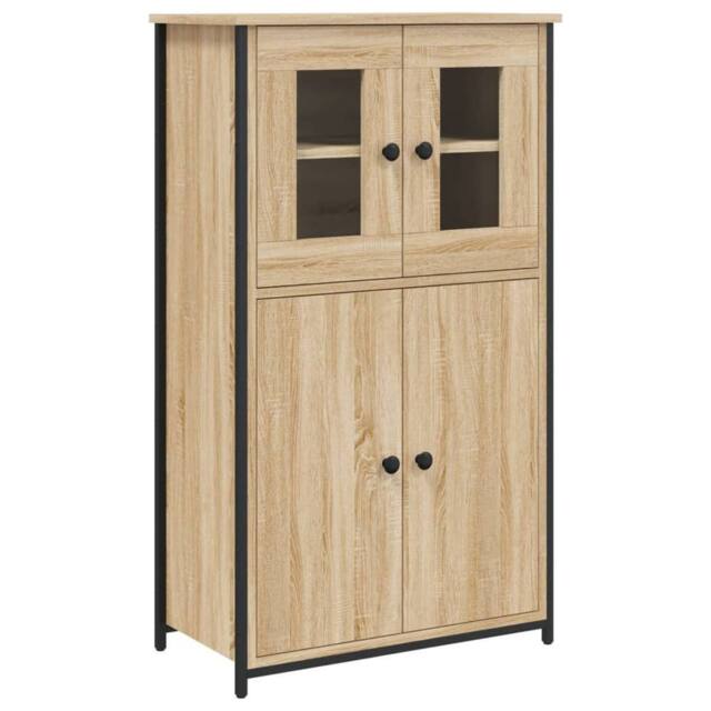 Berkfield Home Highboard Sonoma Oak 62x32x106.5 cm Engineered Wood in Light Oak - image 1