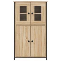 Berkfield Home Highboard Sonoma Oak 62x32x106.5 cm Engineered Wood in Light Oak - thumbnail 5