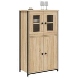 Berkfield Home Highboard Sonoma Oak 62x32x106.5 cm Engineered Wood in Light Oak - thumbnail 3