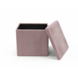 Snug City Corduroy Square Storage Box with Lid Elegant Organizer for Any Room in Pink - Size: Small - thumbnail 2