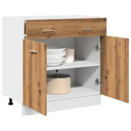 Berkfield Home Durable Drawer Bottom Cabinet Lyon Artisan Oak 80x46x81.5 cm Engi in Brown - thumbnail 2