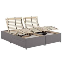 PARADISE BEDS LTD Electric Adjustable Panel Mobility Bed with Headboard & Mattress in Dark Red - Size: Small Double - thumbnail 5