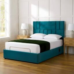 PARADISE BEDS LTD Electric Adjustable Panel Mobility Bed with Headboard & Mattress in Dark Red - Size: Small Double - thumbnail 3