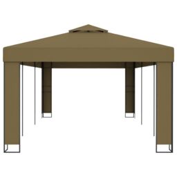 Berkfield Home Gazebo with Double Roof 3x6 m Taupe 180 g/m ² in Beige - thumbnail 3