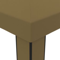 Berkfield Home Gazebo with Double Roof 3x6 m Taupe 180 g/m ² in Beige - thumbnail 4