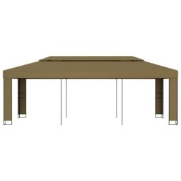 Berkfield Home Gazebo with Double Roof 3x6 m Taupe 180 g/m ² in Beige - thumbnail 2