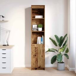 Berkfield Home Highboard Old Wood 37.5x35x180 cm Engineered Wood in Brown - thumbnail 1