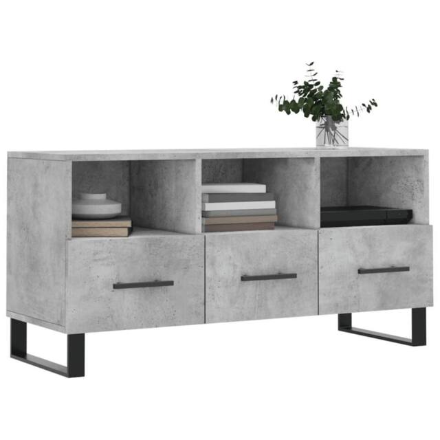 Berkfield Home TV Cabinet Concrete Grey 102x36x50 cm Engineered Wood - Size: 102 x 36 x 50 cm - image 1