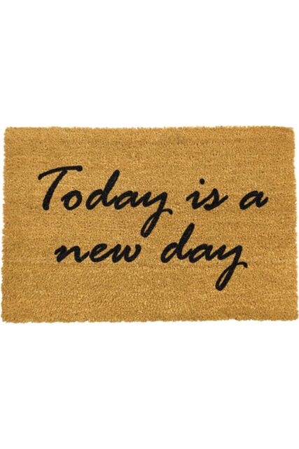 Artsy Mats Today is a new day doormat - Regular 60x40cm in Black - Size: 40 cm x 60 cm - image 1