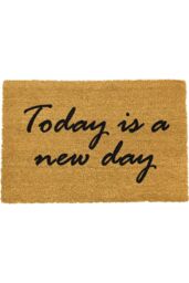 Artsy Mats Today is a new day doormat - Regular 60x40cm in Black - Size: 40 cm x 60 cm - thumbnail 1