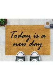 Artsy Mats Today is a new day doormat - Regular 60x40cm in Black - Size: 40 cm x 60 cm - thumbnail 3